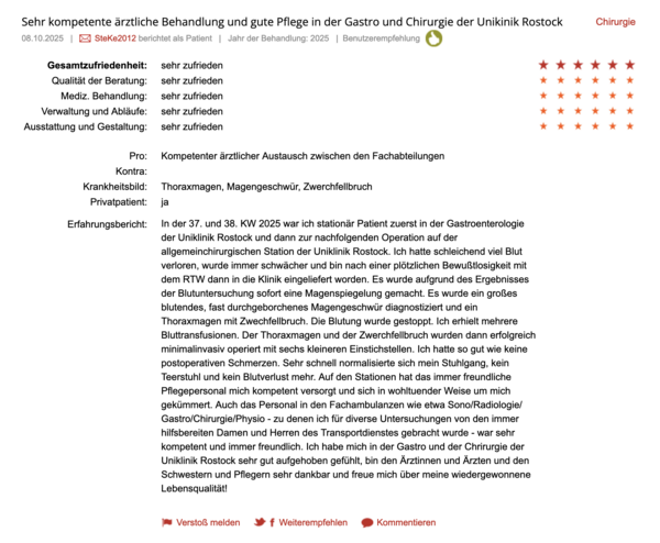 Klinikbewertungen.de September 2025