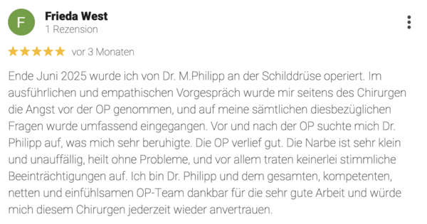 Google Bewertung Arzt Mark Philipp Juli 2025