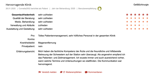 Klinikbewertungen.de Januar 2025