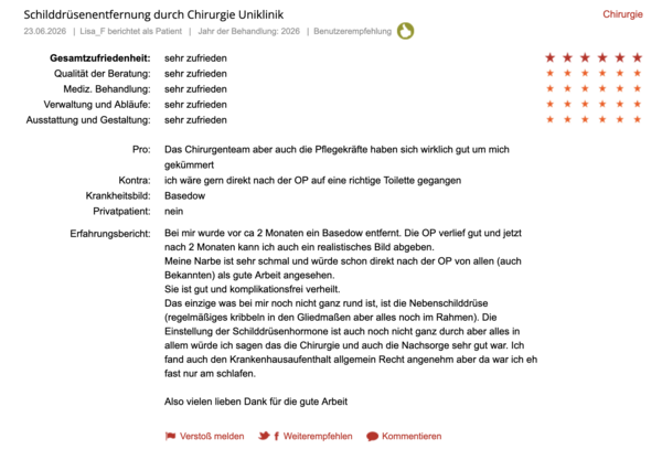 Klinikbewertungen.de Chirurgie UMR Juni 2026