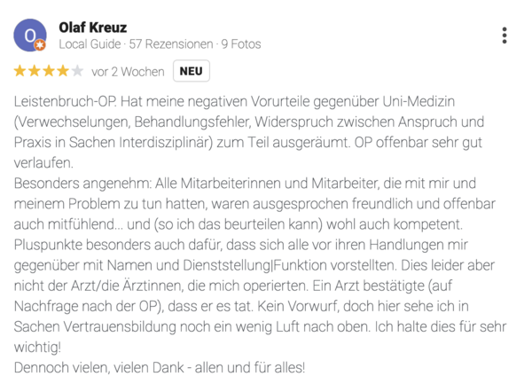 Google Bewertung UMR Januar 2026