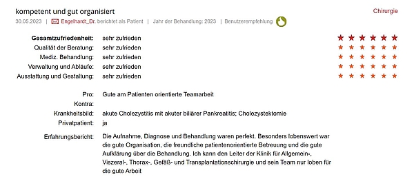 Klinikbewertungen.de Mai 2023