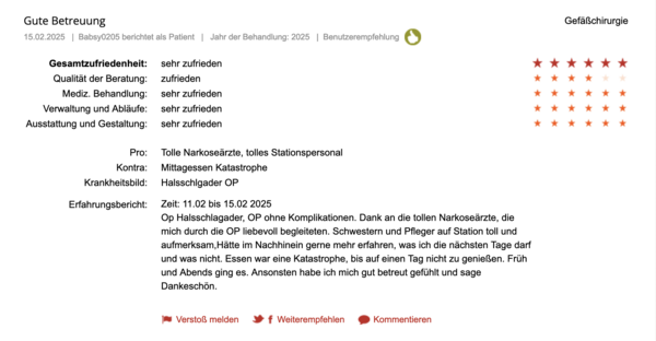 Klinikbewertungen.de Februar 2025