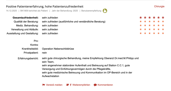 Klinikbewertungen.de Chirurgie Dezember 2025