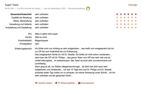 Klinikbewertungen.de Mai 2025