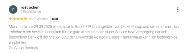 Google Bewertung Chirurgie Oktober 2025