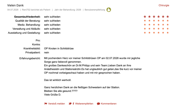 Klinikbewertungen.de Chirurgie UMR Juli 2026