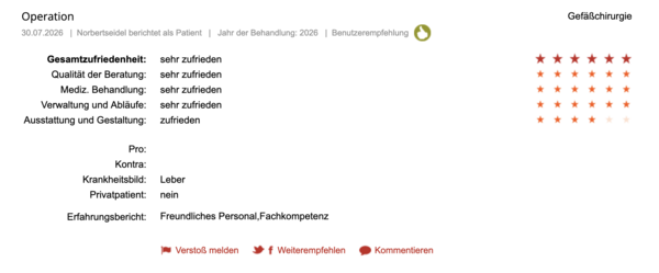 Klinikbewertungen.de CUK Unimed Juli 2026