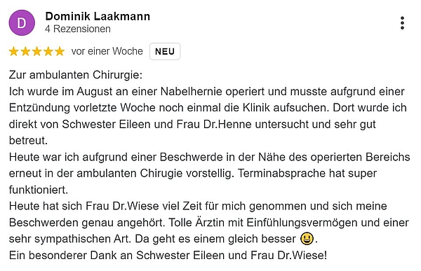 Google Patientenbewertung September 2024