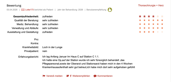 Klinikbewertungen.de April 2026 