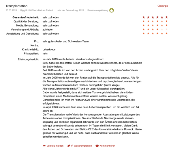 Klinikbewertungen.de Chirurgie UMR Mai 2026