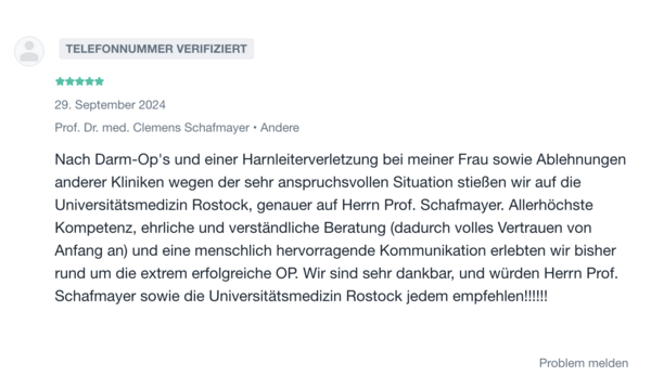 Jameda Patientenbewertung September 2024
