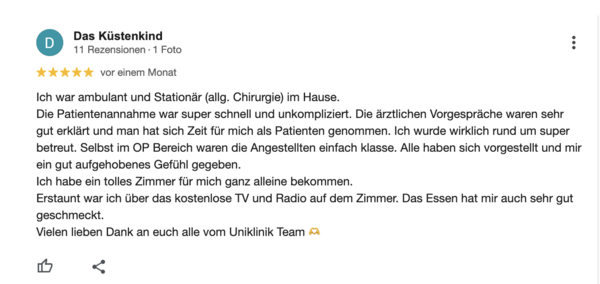 Google Bewertung UMR Juni 2025