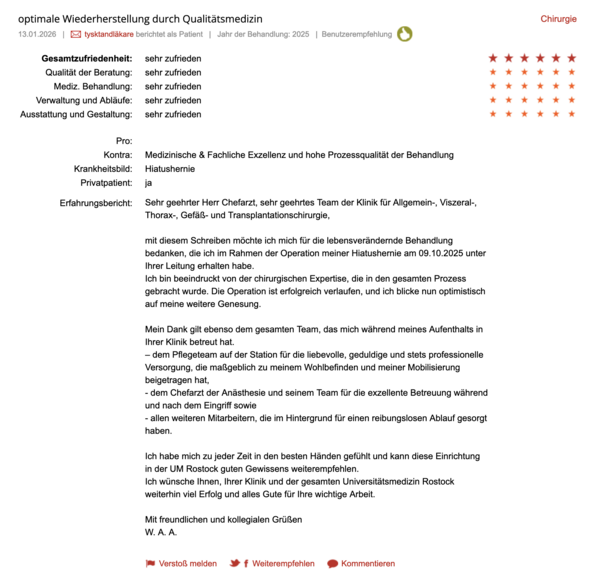 Klinikbewertungen.de Chirurgie Januar 2026
