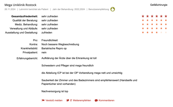 Klinikbewertungen.de November 2024
