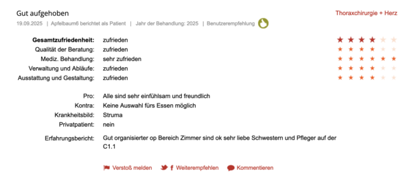 Klinikbewertungen.de Klinik Rostock September 2025