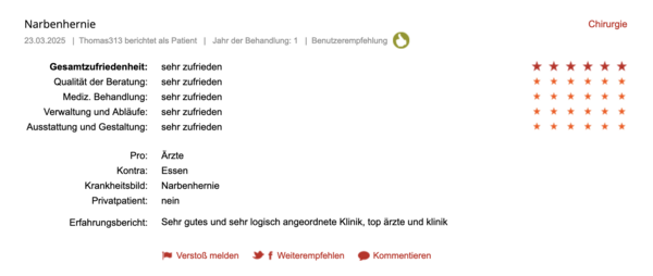 Klinikbewertungen.de März 2025