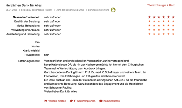 Klinikbewertungen.de UMR Januar 2026