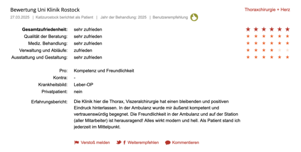 Klinikbewertungen.de März 2025