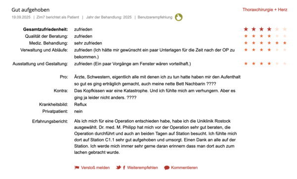 Klinikbewertungen.de Klinik September 2025