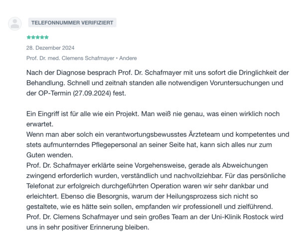 Jameda Patientenbewertung Dezember 2024