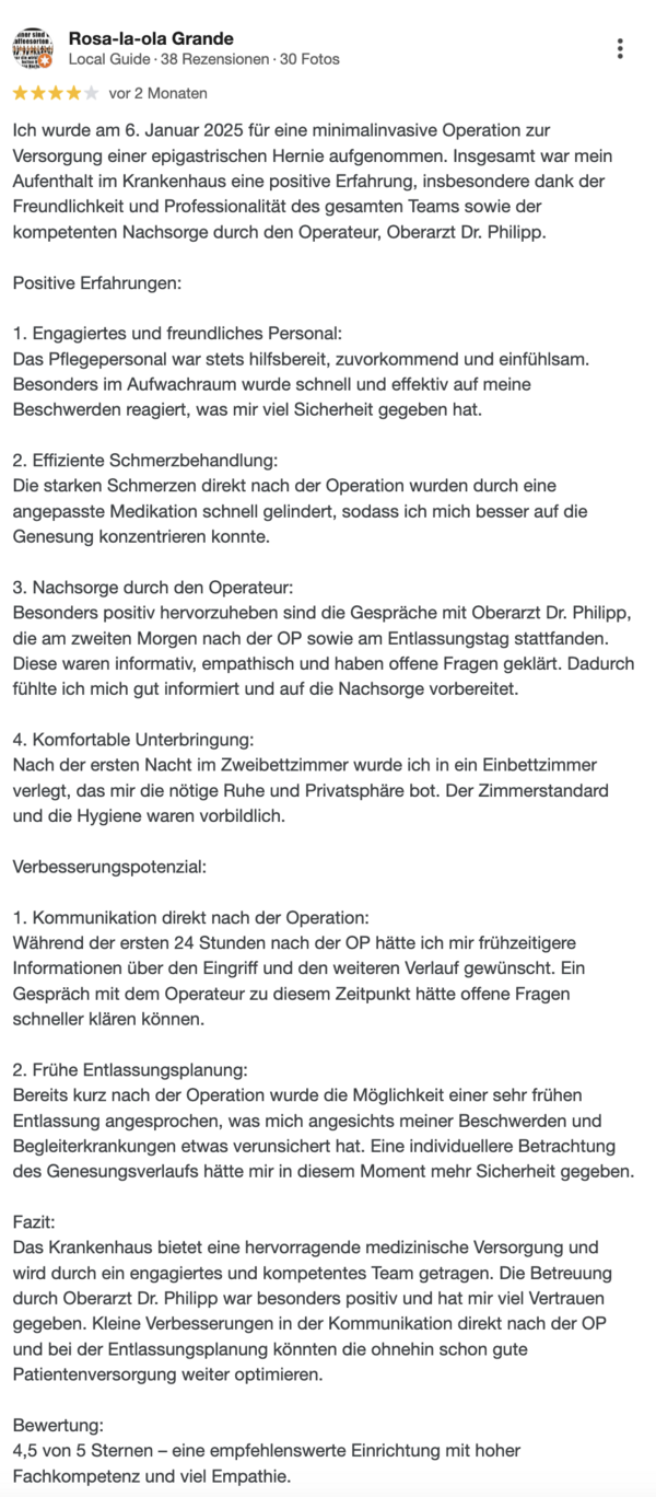 Google Bewertung UMR Februar 2025