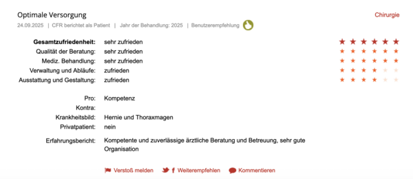 Klinikbewertungen.de Unimedizin Rostock September 2025