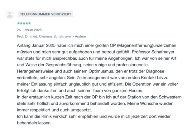 Jameda Patientenbewertung Januar 2025
