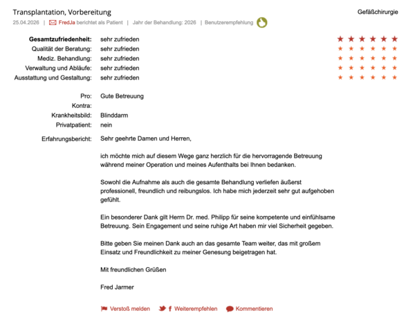 Klinikbewertungen.de April 2026 Chirurgie Rostock
