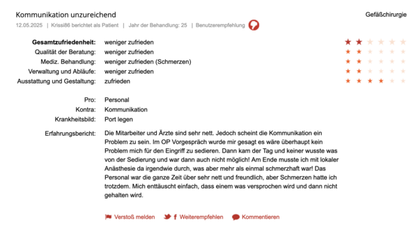 Klinikbewertungen.de Mai 2025