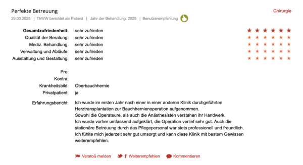 Klinikbewertungen.de März 2025