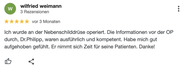 Google Bewertung Arzt Mark Philipp April 2025