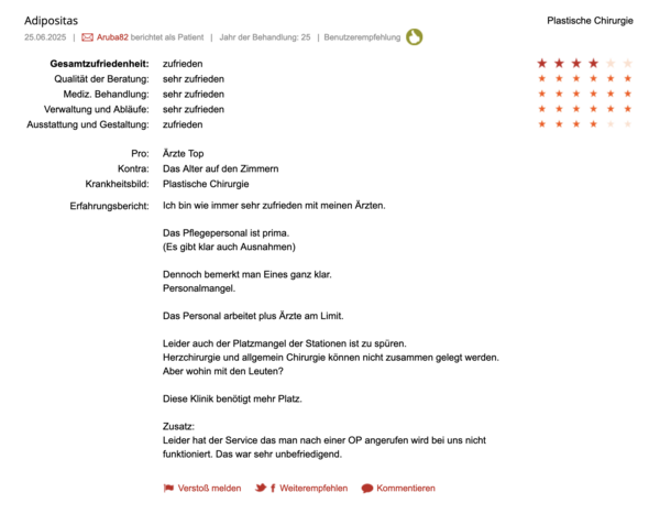 Klinikbewertungen.de Juni 2025