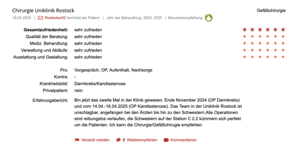 Klinikbewertungen.de April 2025