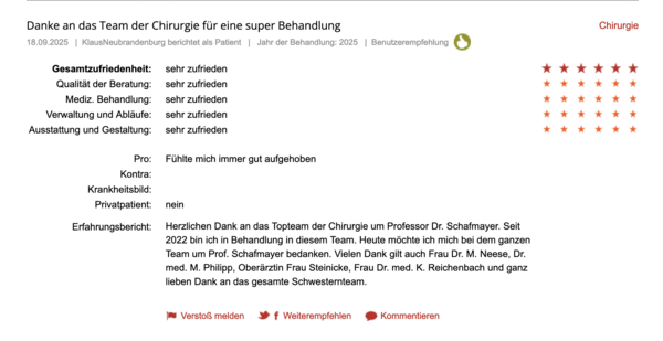 Klinikbewertungen.de Chirurgie September 2025