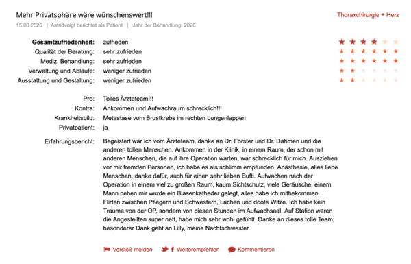 Klinikbewertungen.de Chirurgie Juni 2026